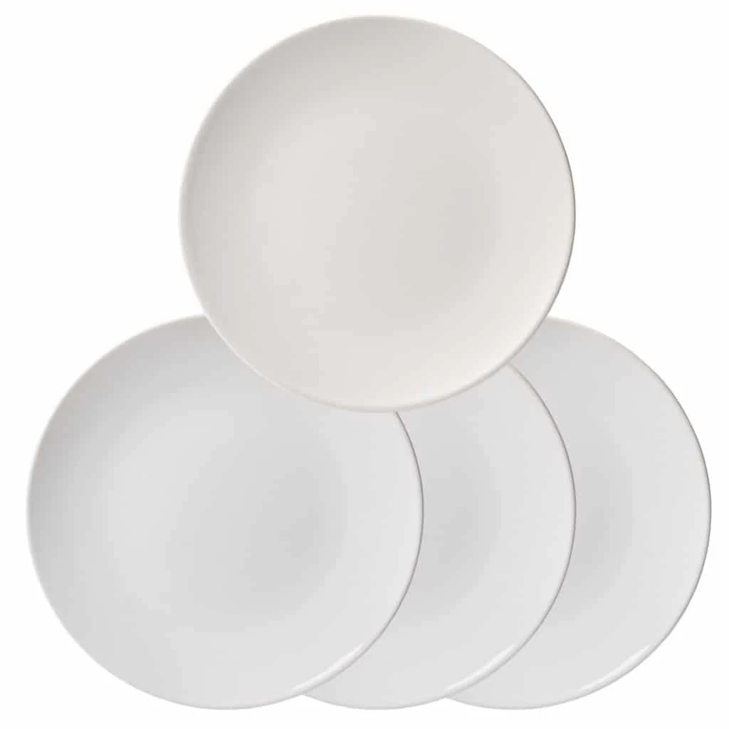 Eleganța simplă: Set 4 Teller Dessert weiß glänzend