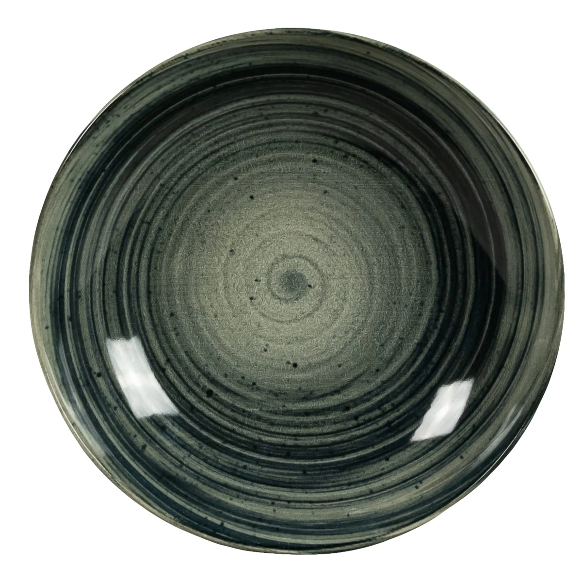 Set 6 farfurii adanci, 21 cm, whirlwind, alb ivoire cu negru, imagine 2