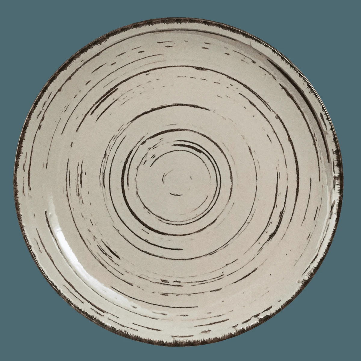 Farfurie intinsa, 26 cm, stone, alb ivoire cu linii maro, imagine 2