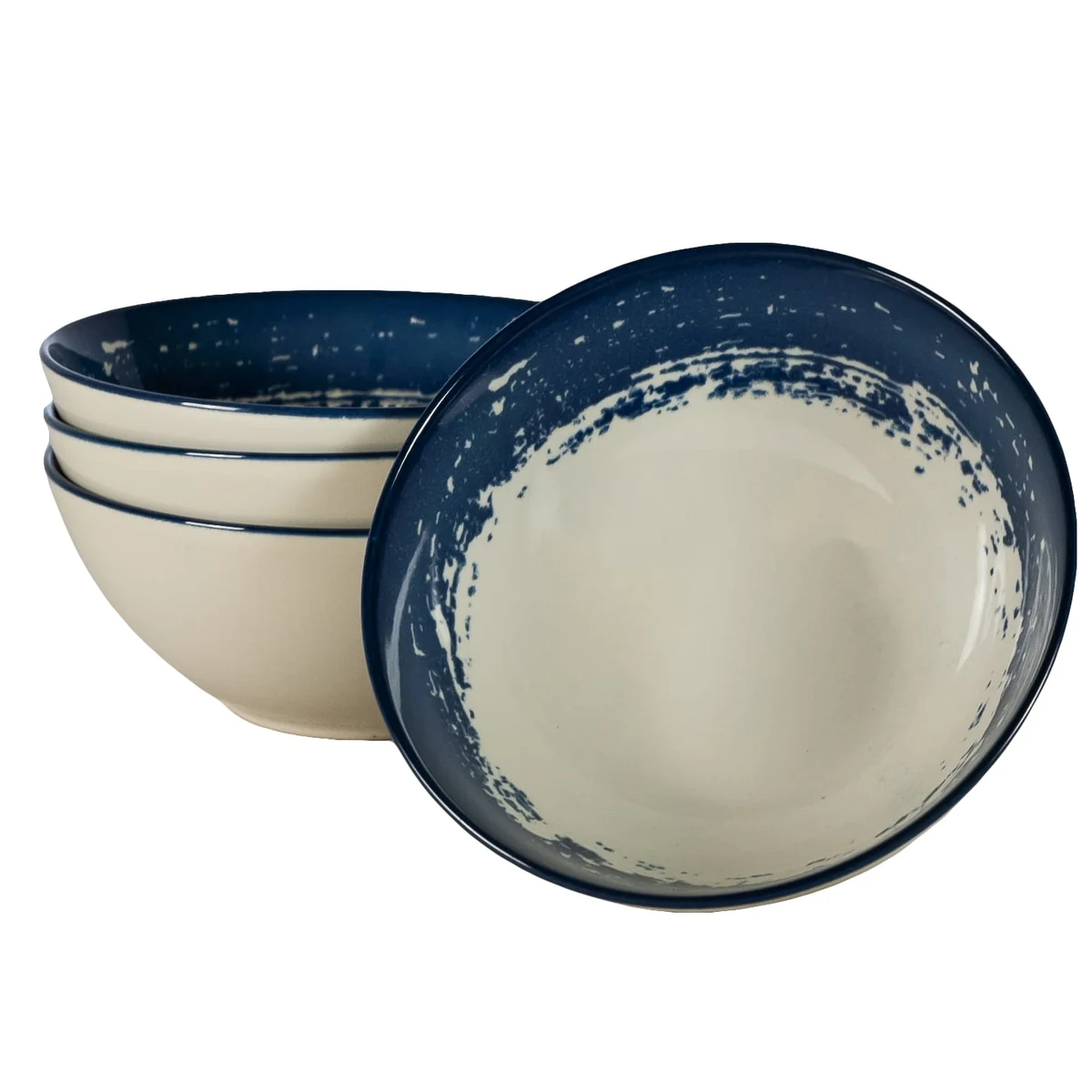 Set 4 bowls 600 ml maritim white ivoire bluemarin