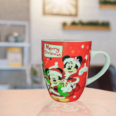 Cana, 340 ml, portelan, decor craciun cu minnie si mickey, imagine 5