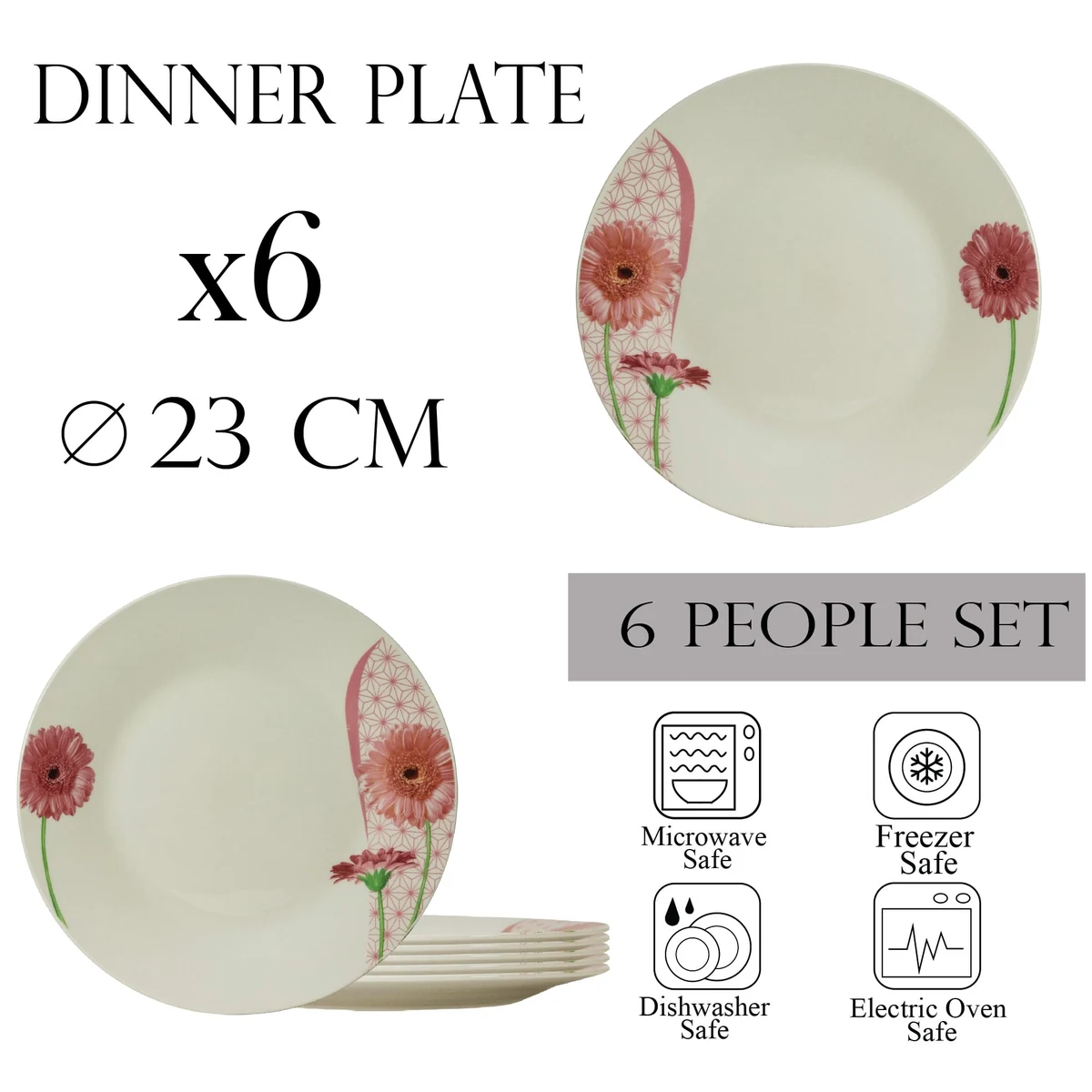 Set farfurii intinse 23 cm x 6 pers. - eleganță și natură pe masă, imagine 2