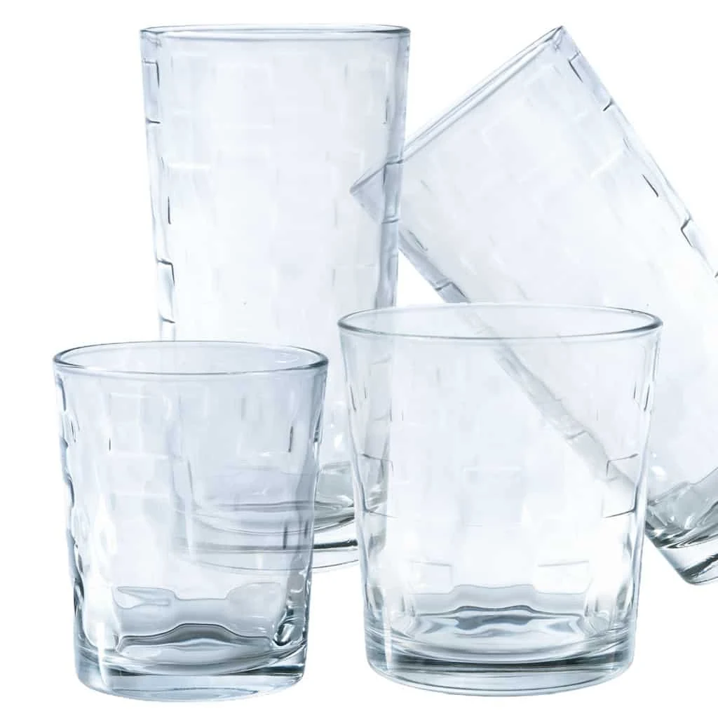 Set aus 18 Gläsern, 155 ml, 245 ml, 285 ml, Transparent