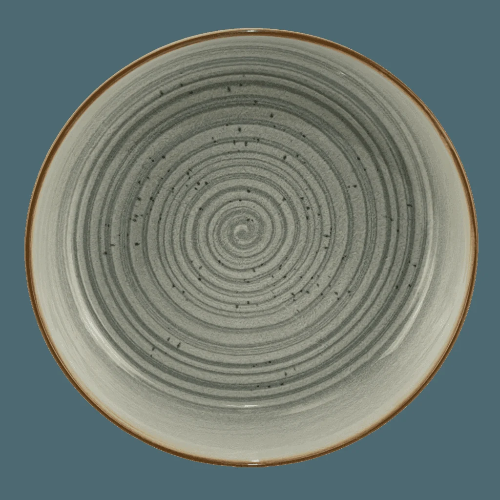 Tányér adâncă 18 cm ivory  siprală szürke