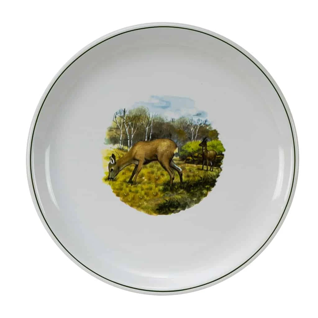 Platte weiß mit decor caprioara, 28 cm