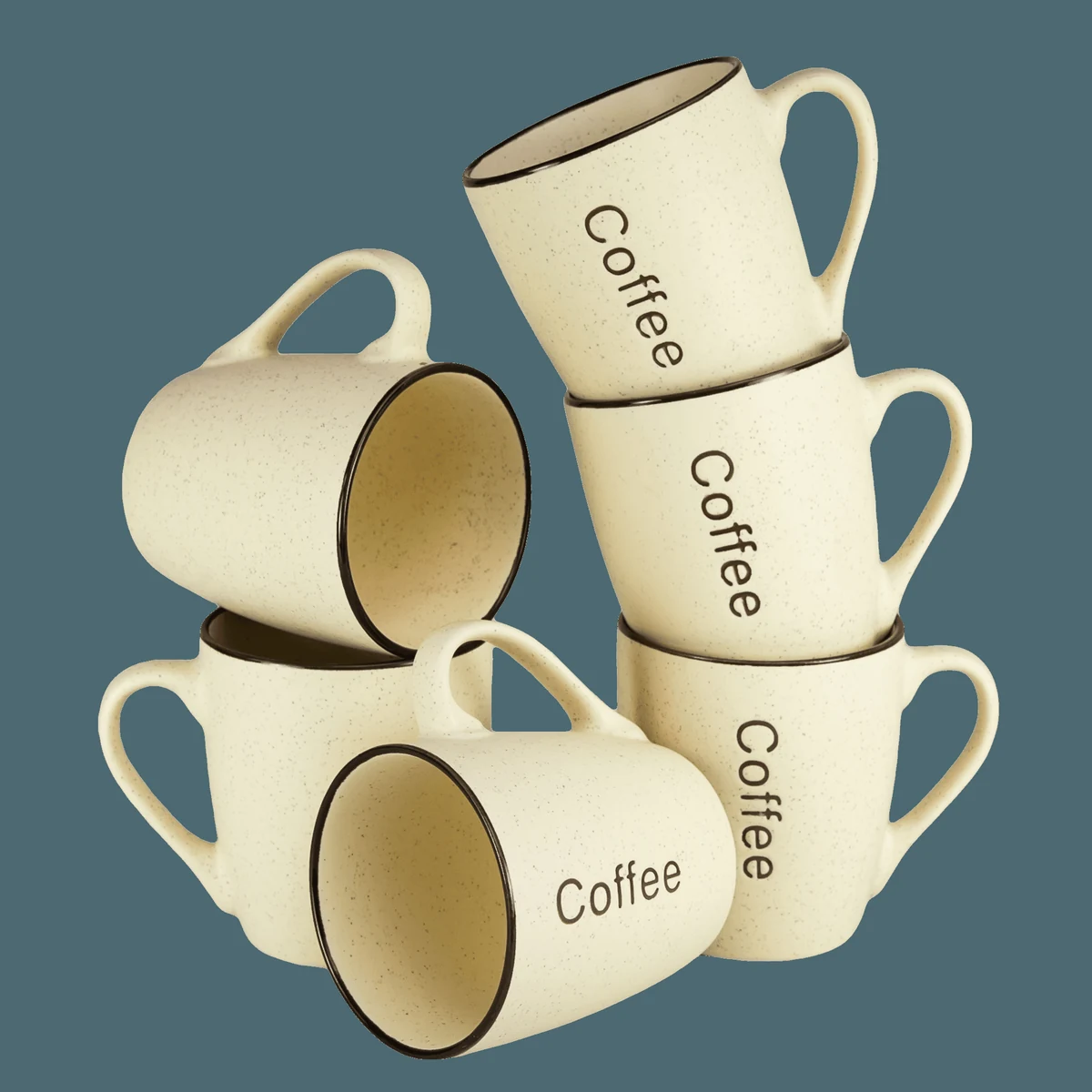 Set 6 Becher decor coffee creme, 250 ml