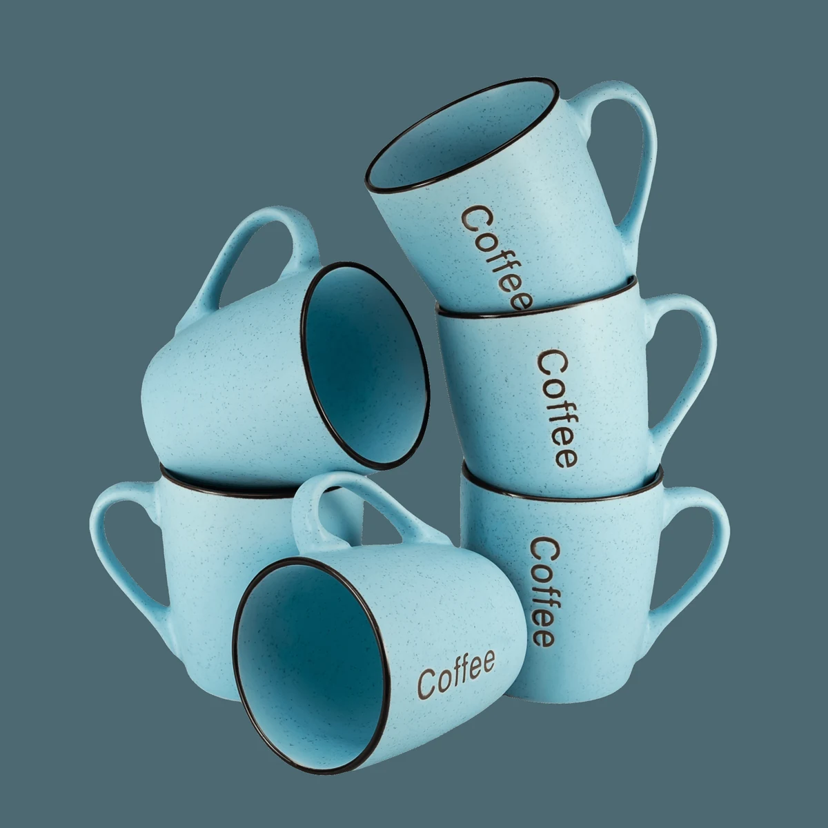 Set 6 Becher decor coffee blau, 250 ml
