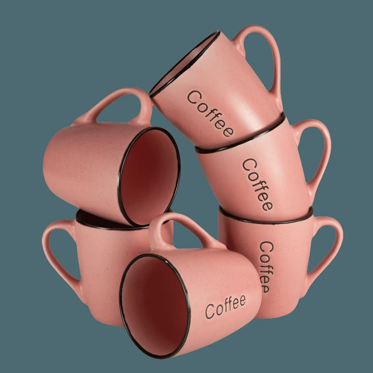 Set 6 Becher decor coffee rosa, 250 ml