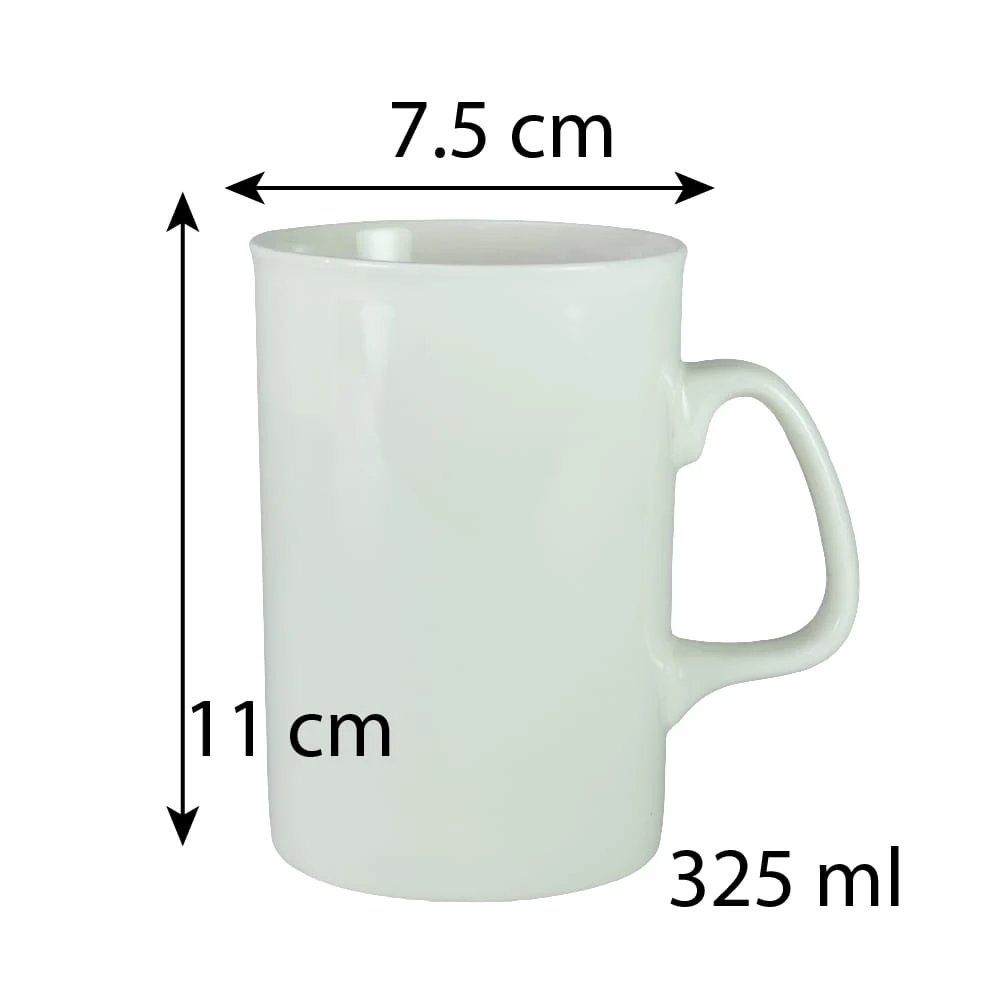 Set 6 cani tubulare alb lucios, 325 ml, imagine 2