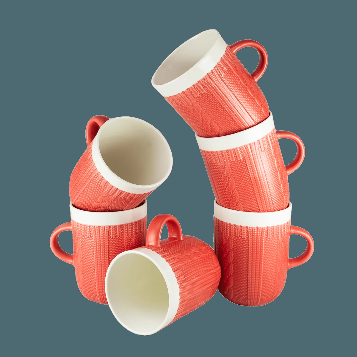 Σετ 6 κούπες crosetate rosii, 320 ml