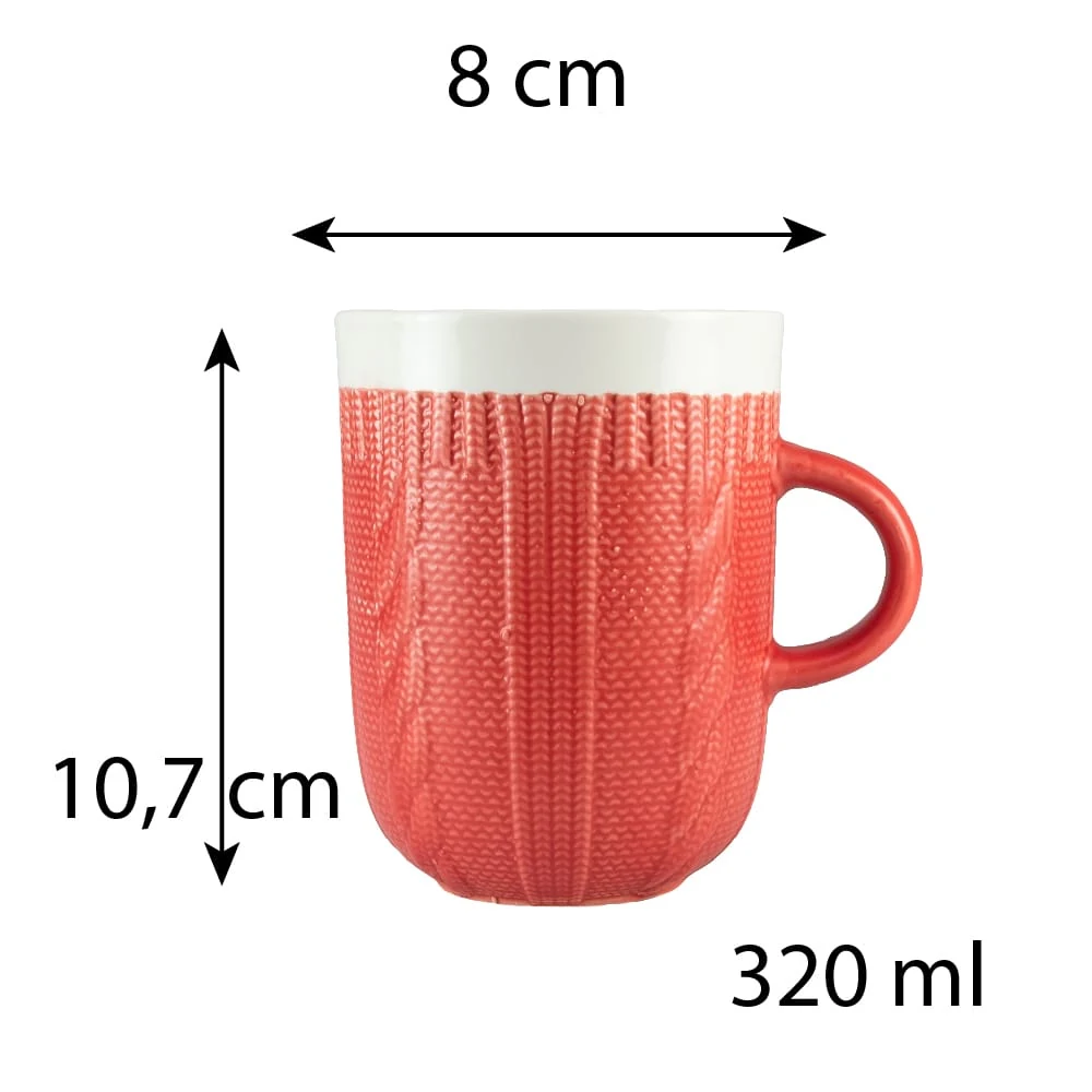 Set 6 cani crosetate rosii, 320 ml, imagine 2