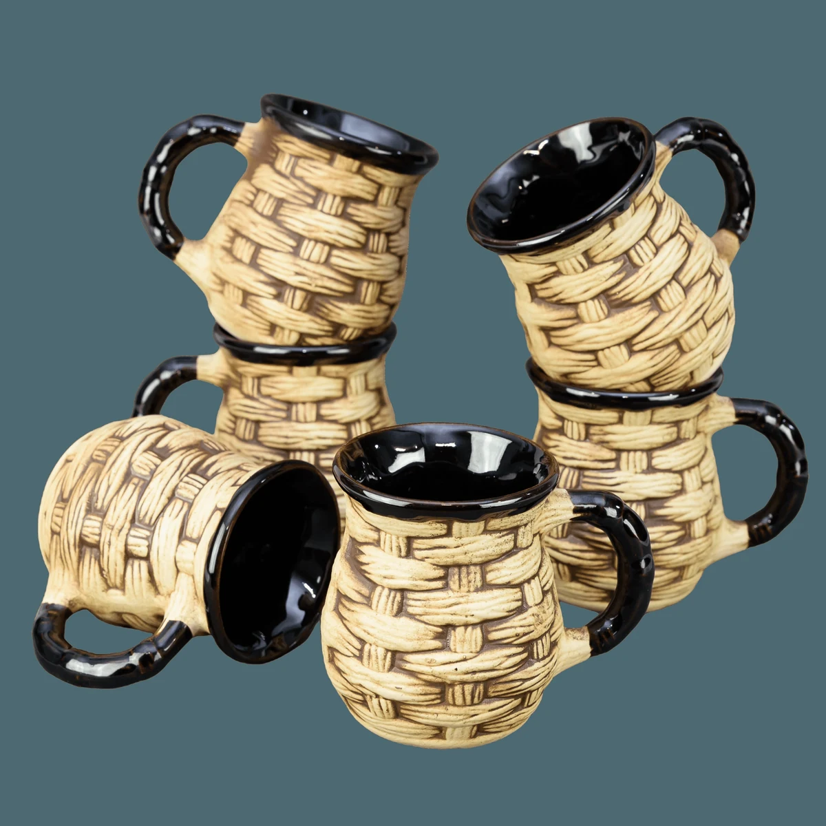 Set 6 Becher mit model rustic, CESIRO