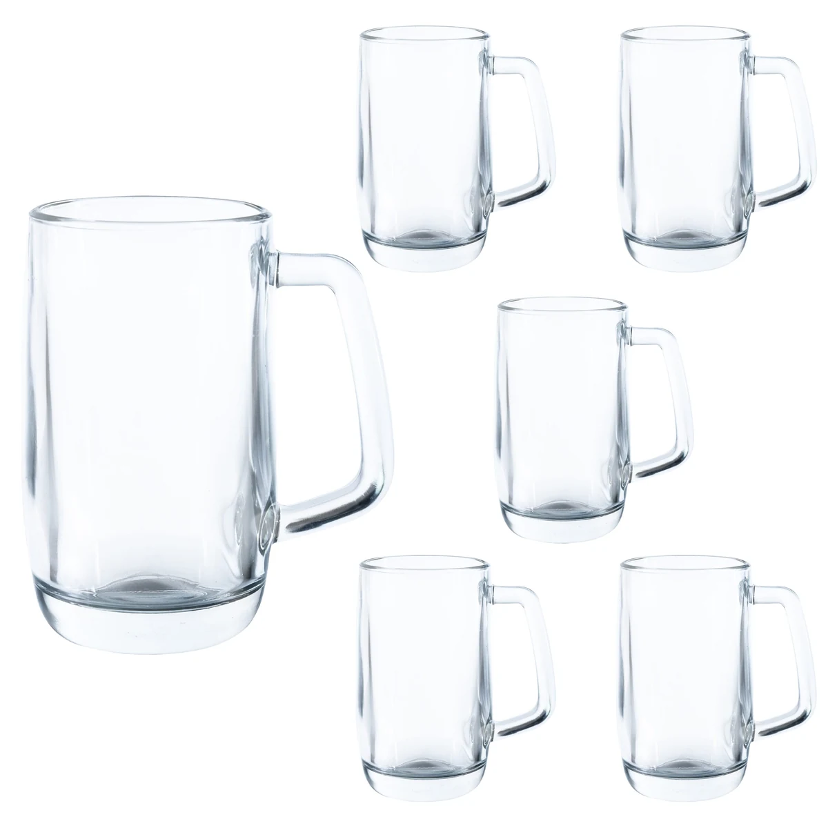 Set aus 6 Biergläsern, 400 ml, Transparent