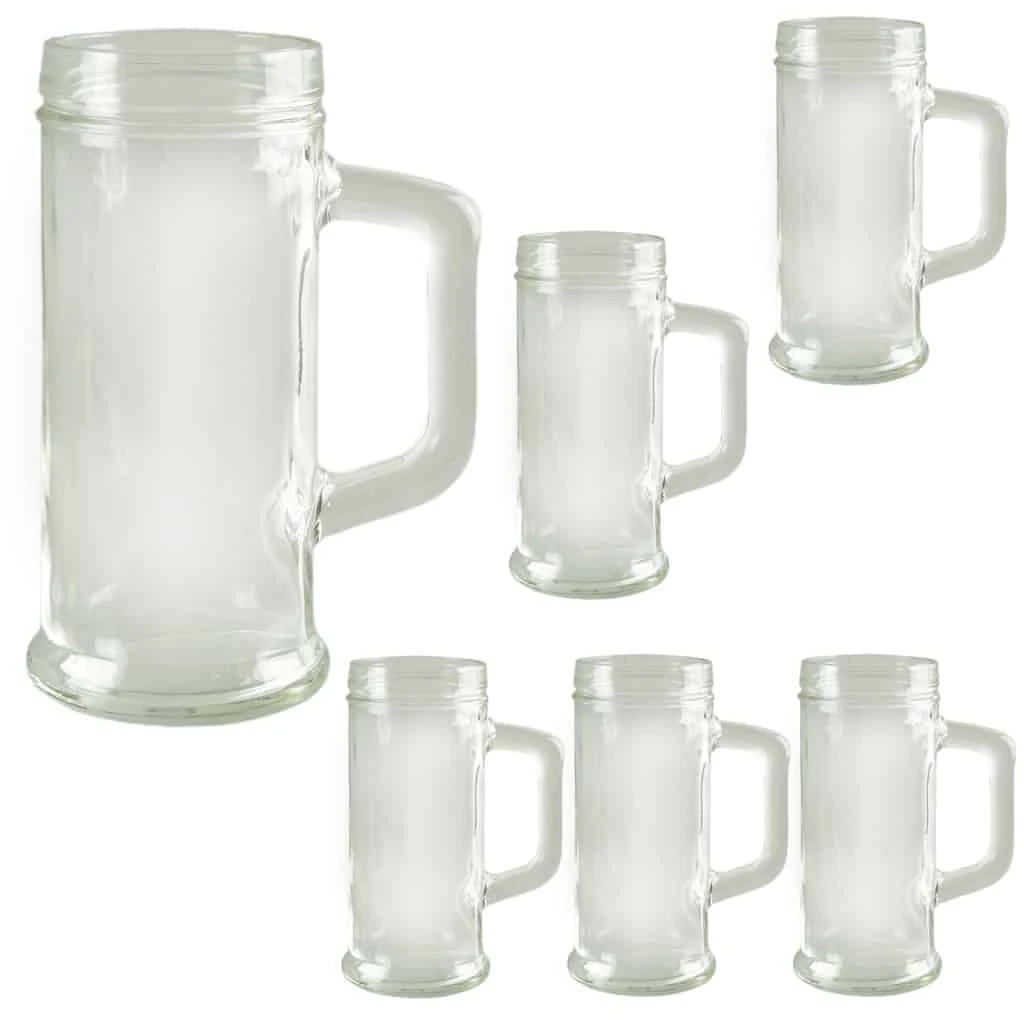 Set of 6 Pure Beer Mugs, 300 ml, Clear