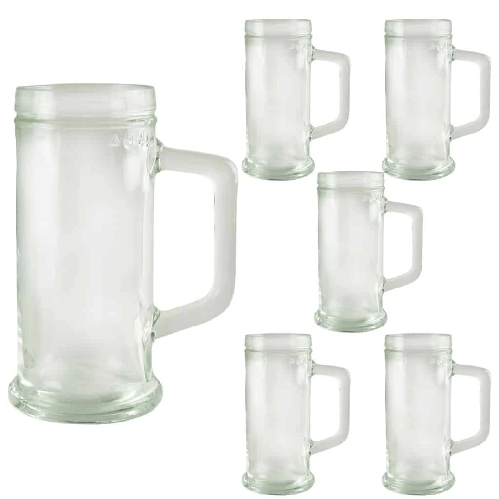 6 részes Pure söröskorsó-készlet, 400 ml, átlátszó