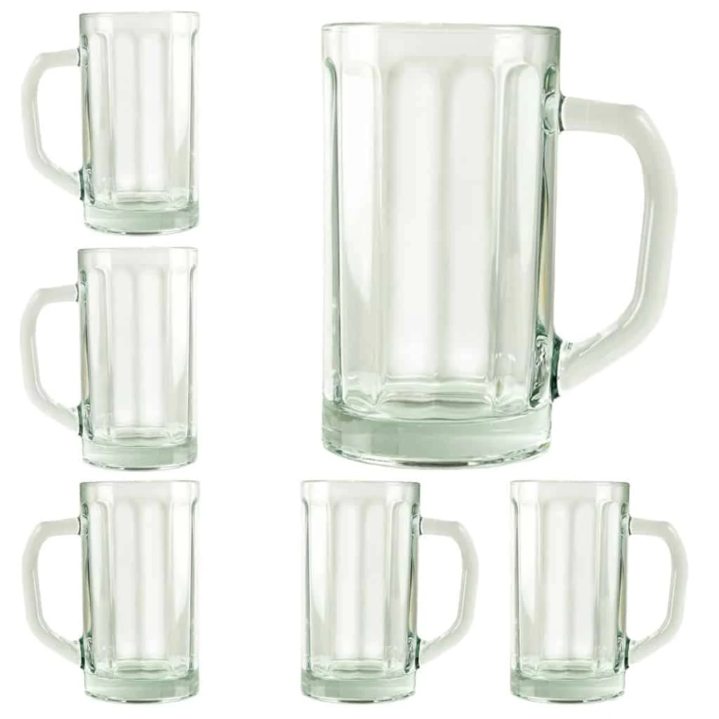 Set aus 6 Biergläsern, 500 ml, Transparent