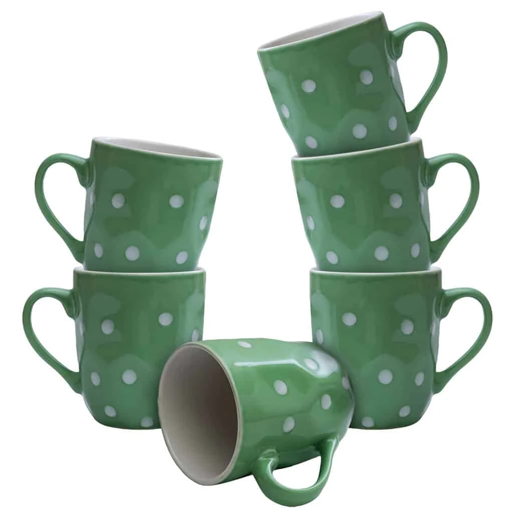 Set 6 Tassen verzi mit buline albe, 180 ml