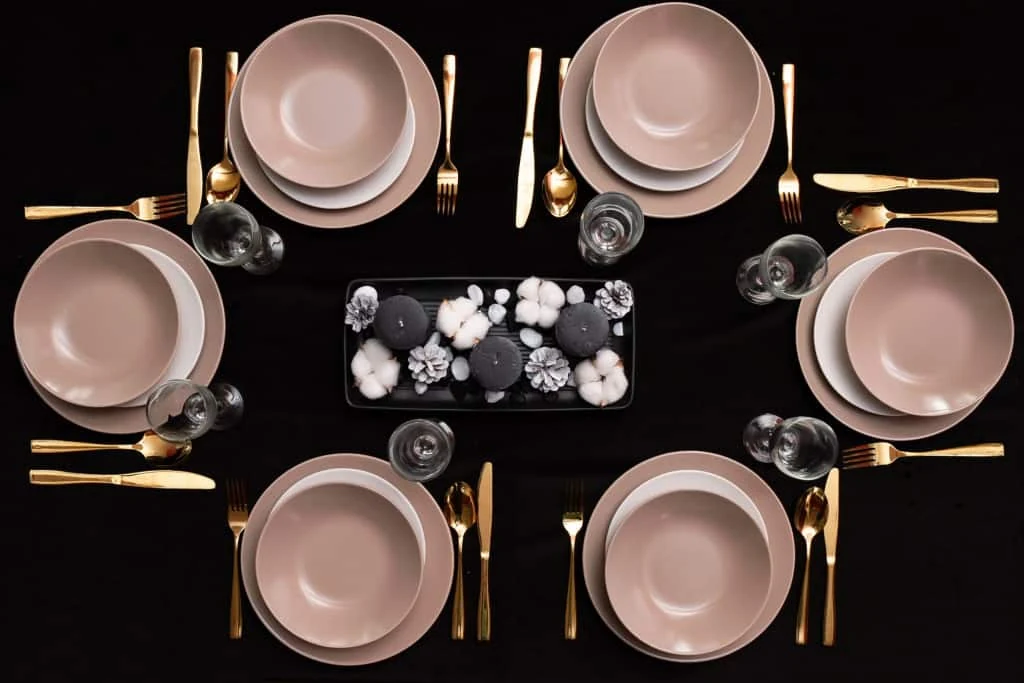 Set farfurii 18 piese, 6 persoane, caffee latte, alb/maro mat, imagine 4