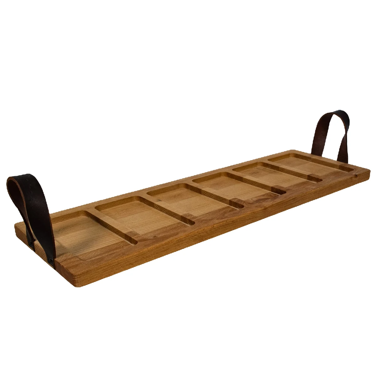 Platou de lemn, compartimentat cu maner, CESIRO, 590x195x25, imagine 2