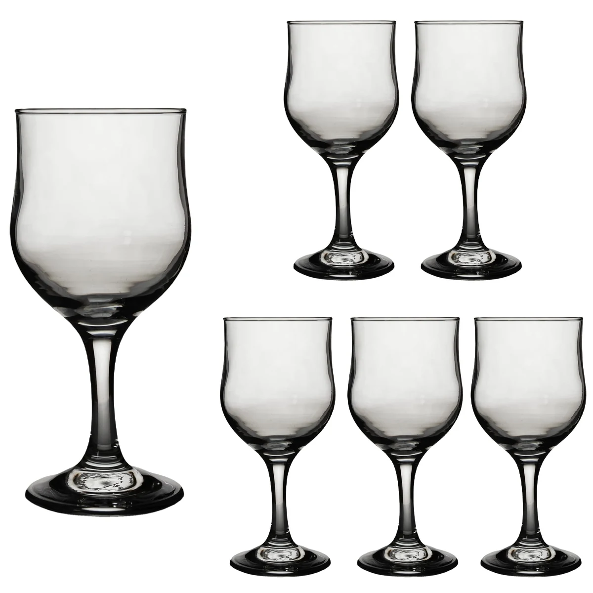 Set 6 pahare cu picior din sticla, Cesiro, 280 ml