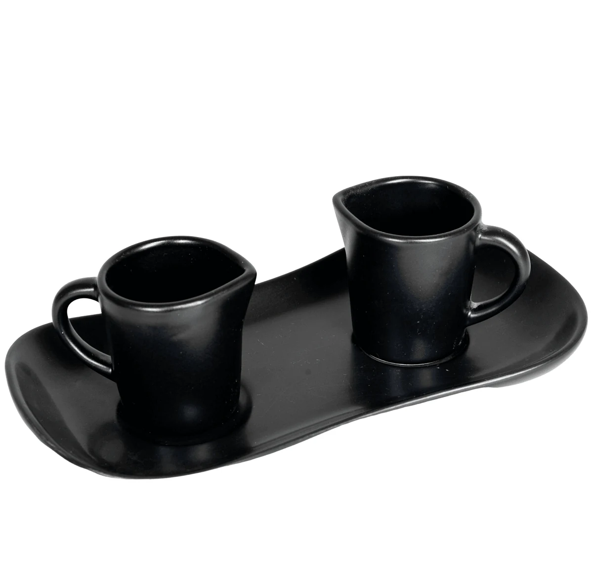 Set de 2 latiere with tavita, CESIRO, 80 ml, culoare black obscur