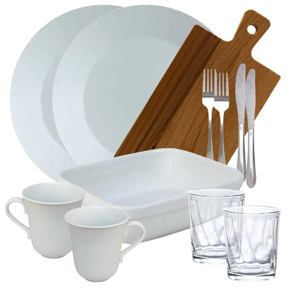Set complet de masa, Zapada, 12 piese, Portelan, Alb