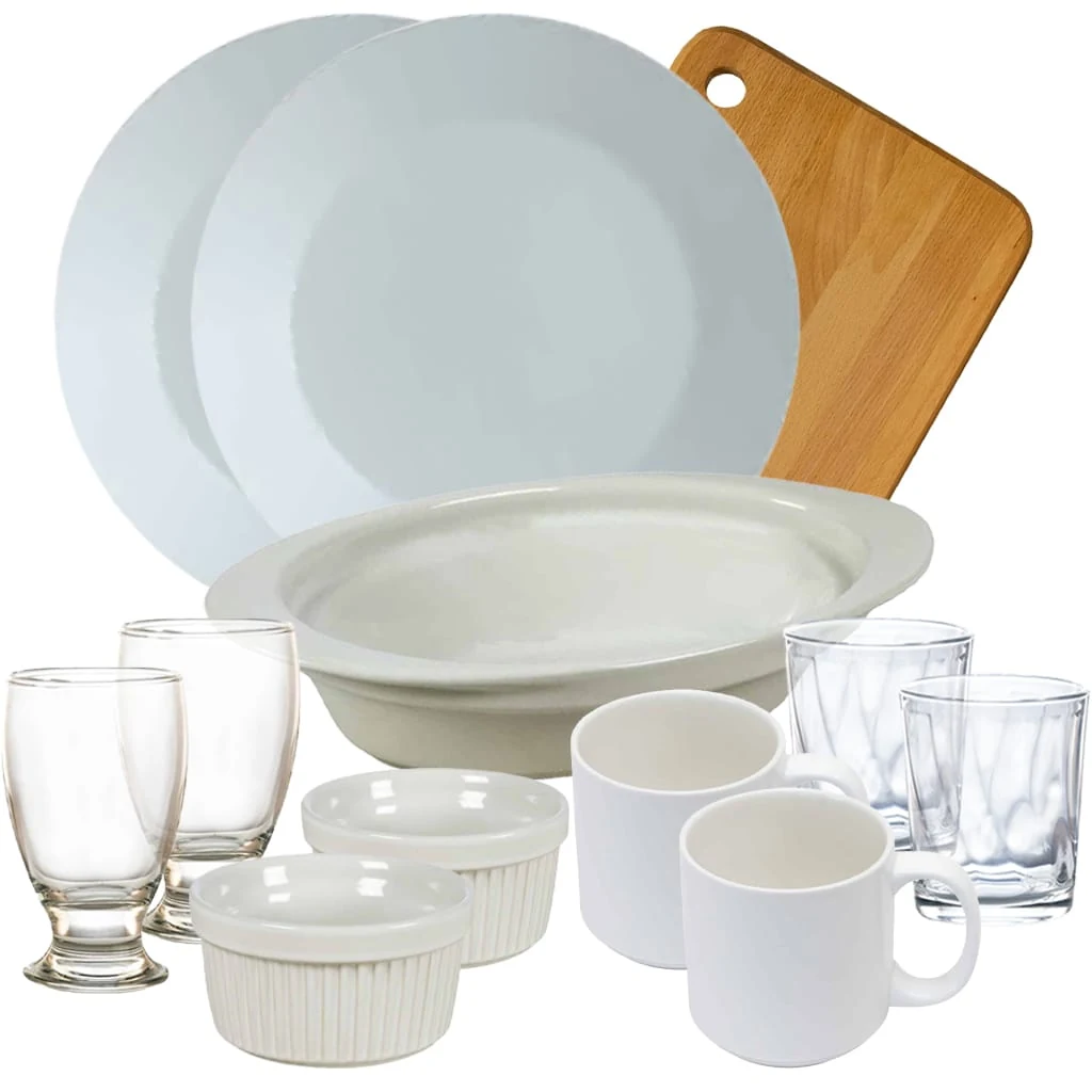 Set complet de masa, Snow white, 12 piese, Portelan, Alb