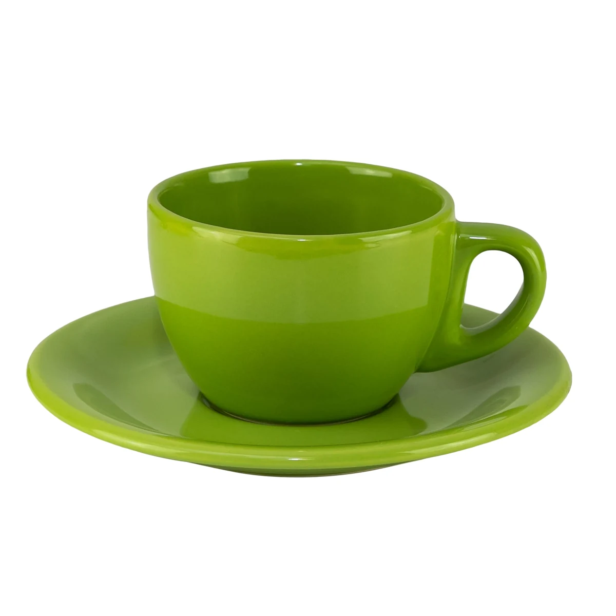 Set ceasca cu farfurie, CESIRO, 170 ml, verde lucios, imagine 2