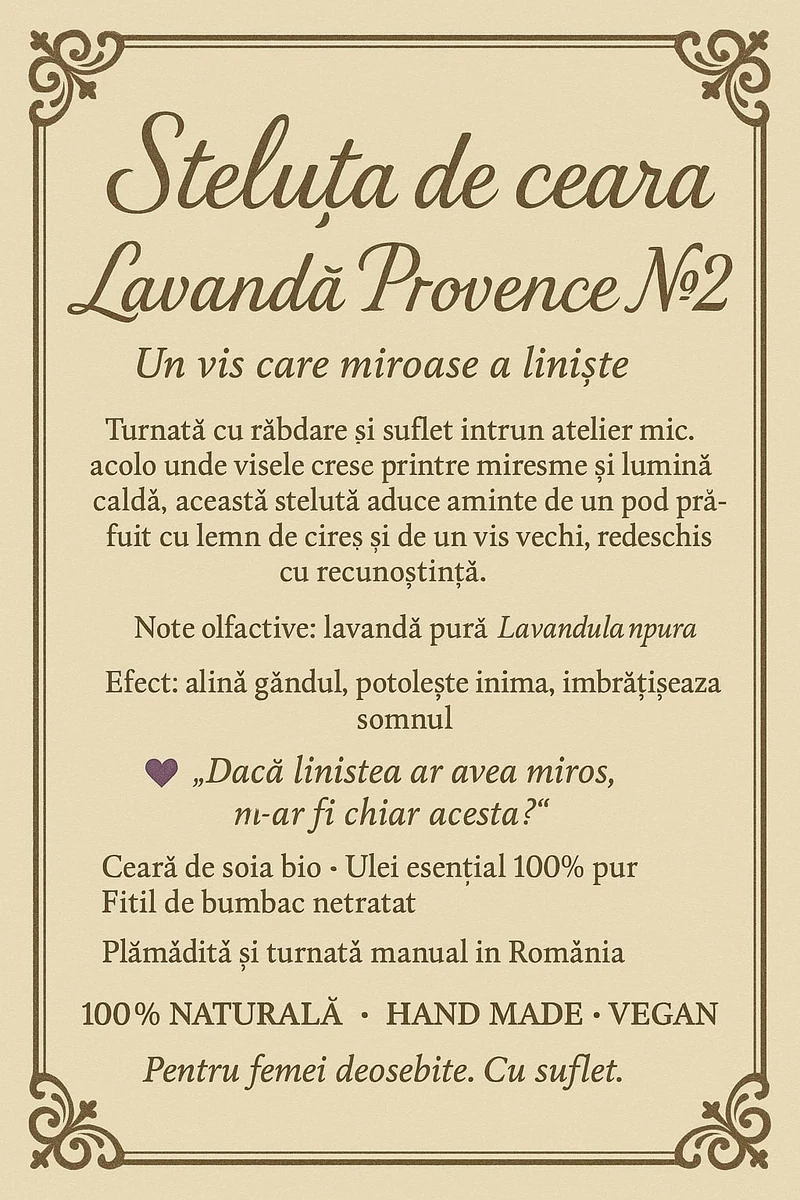 Lumanare bio lavanda provence, aromaterapie, 100g, imagine 5
