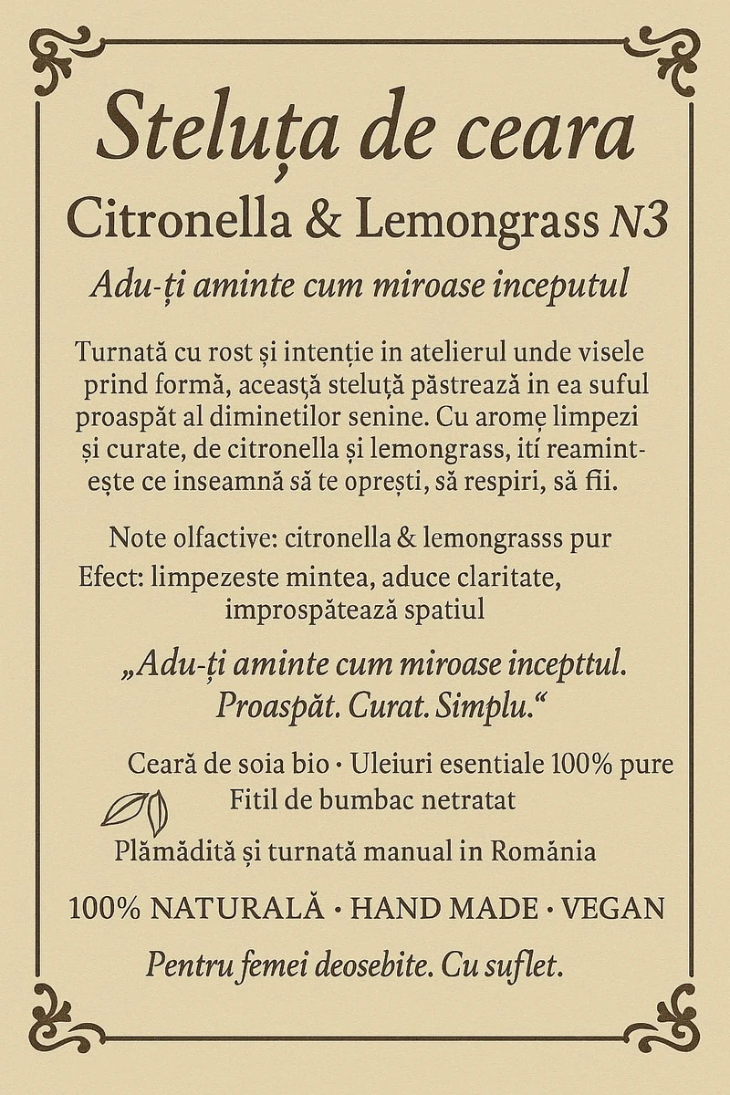 Lumanare parfumata bio aromaterapie, citronella & lemongrass, 100g, imagine 6