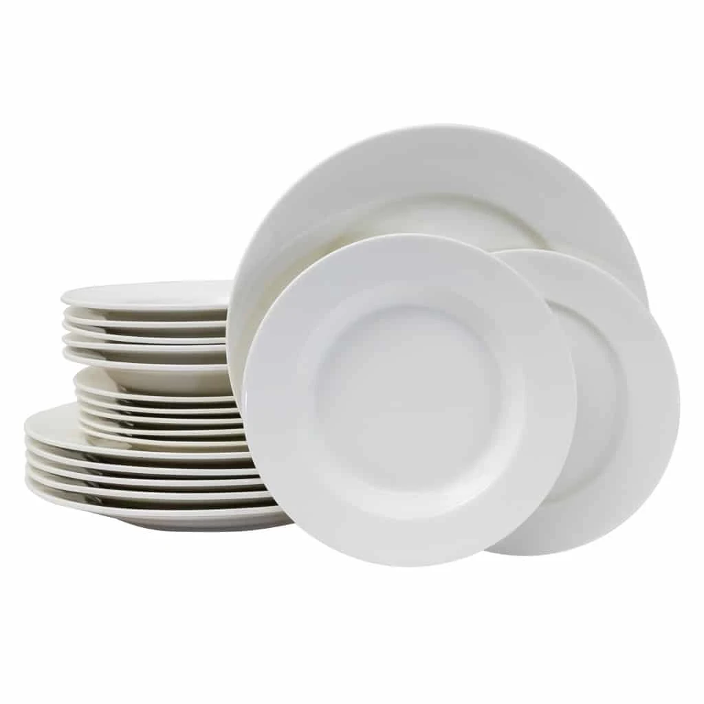 Set plates 18 piese, 6 persoane, north pole, porcelain, white