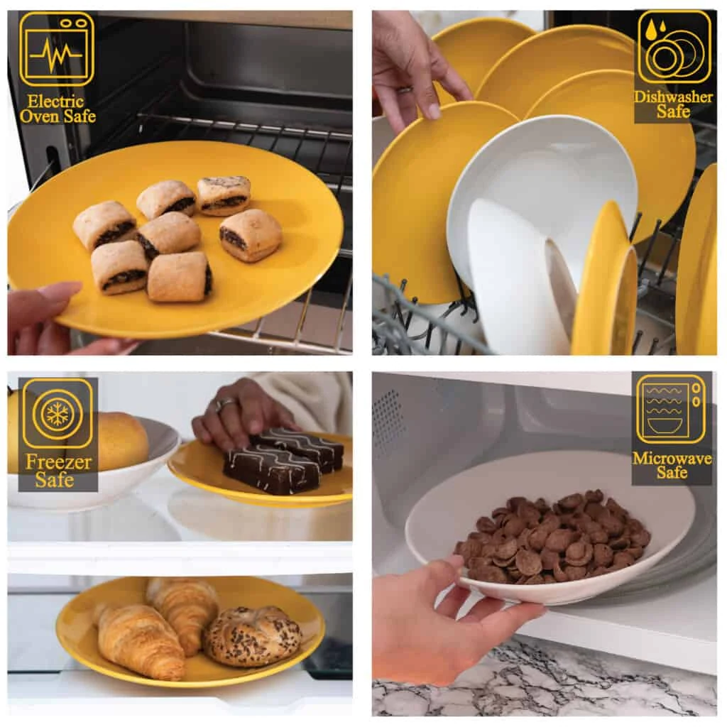 Set farfurii 18 piese, 6 persoane, summer time, alb/galben, imagine 3
