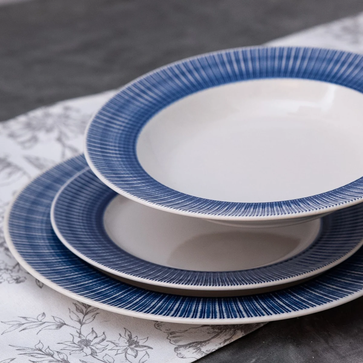 Set cadou ivory, 12 piese, alb ivoire cu albastru, imagine 7