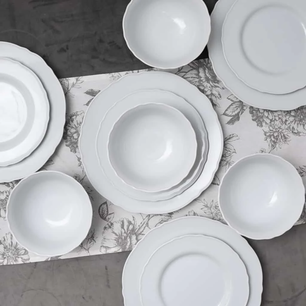 Set farfurii 12 piese, 4 persoane, iceberg, portelan, alb., imagine 6