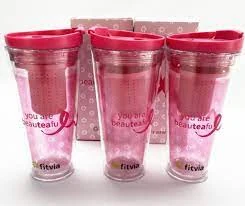 Cana cu infuzor, fitvia, plastic, 350 ml, roz, imagine 4