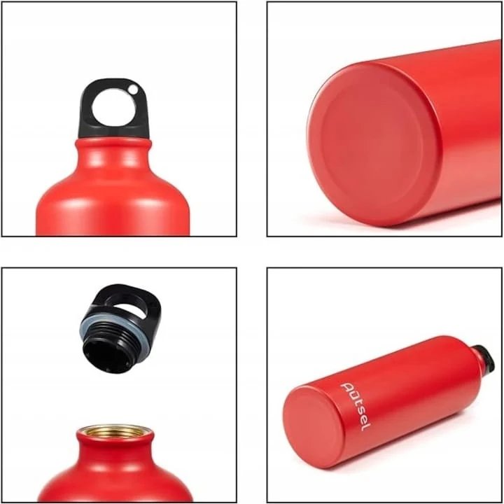 Sticla de apa, autsel, aluminiu, 750 ml, rosu/negru, imagine 3