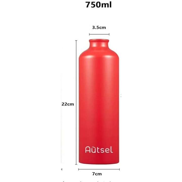 Sticla de apa, autsel, aluminiu, 750 ml, rosu/negru, imagine 4