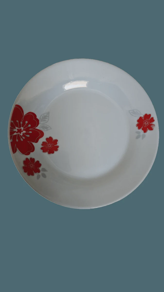 Tányér desszert, 19 cm, porcelán, decorat  flori rosii