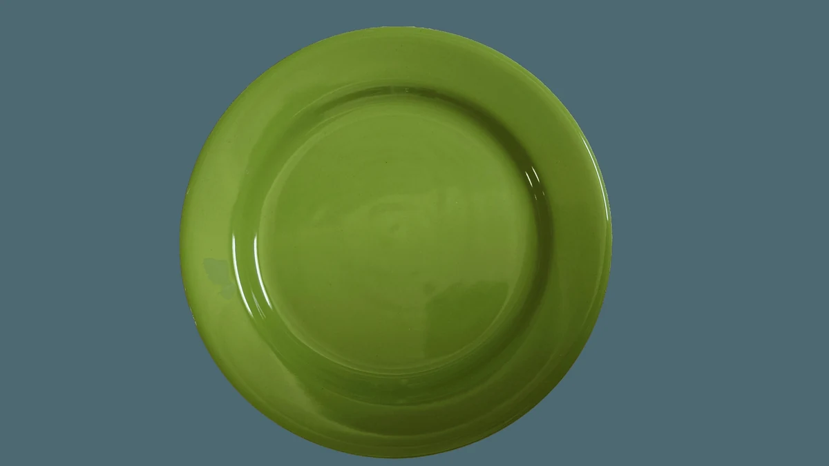Farfurie intinsa, 25 cm, Verde Lucios