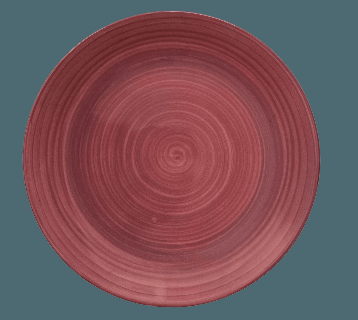 Farfurie intinsa, 26 cm, Crem cu spirala visinie