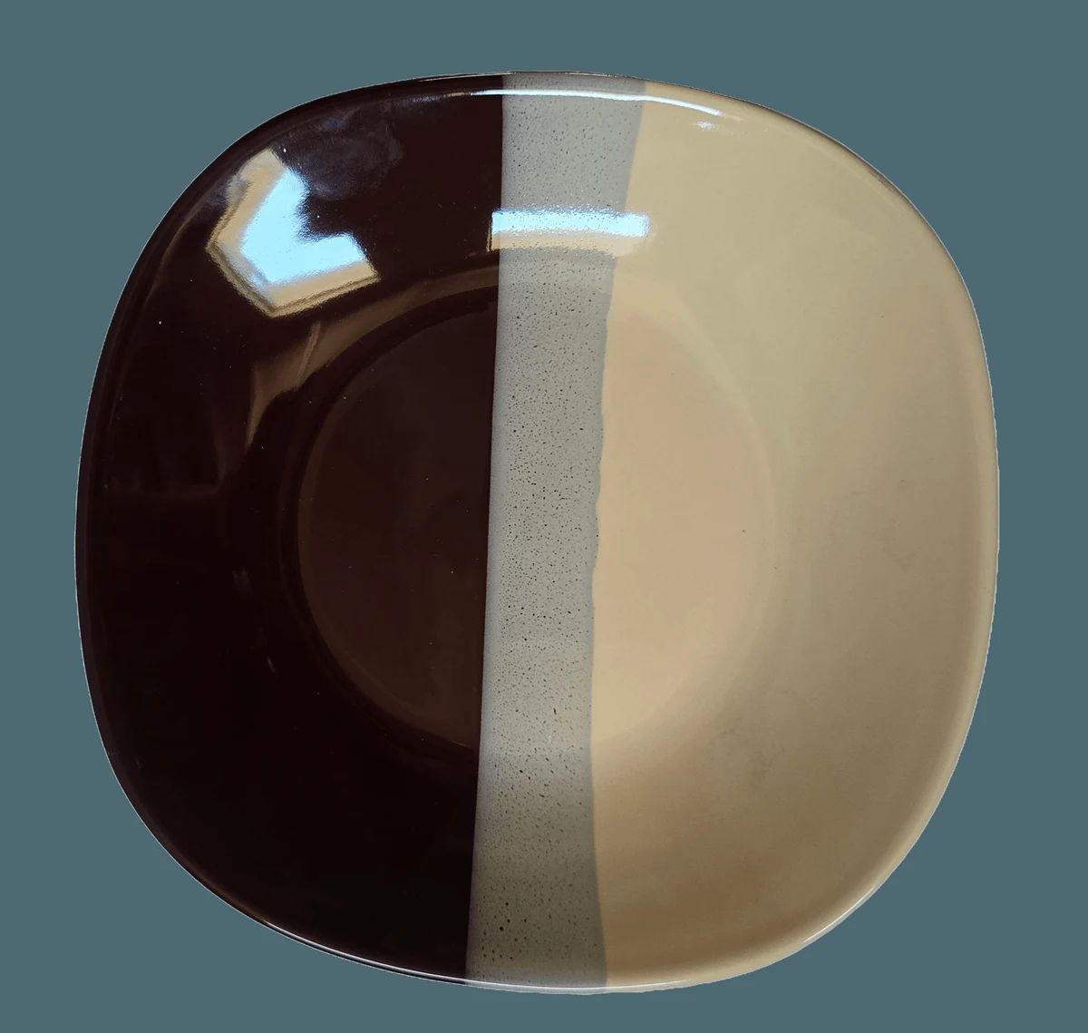 Farfurie adanca, 22 cm, Crem/Maro