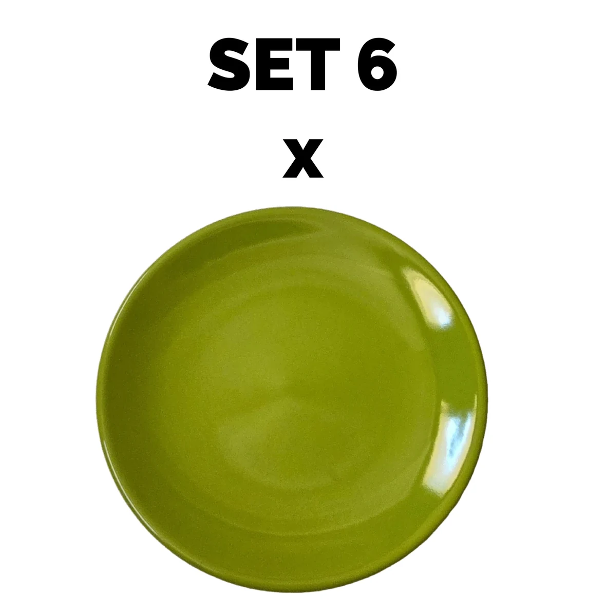 Set 6 piese Farfurie desert, 20 cm, Verde