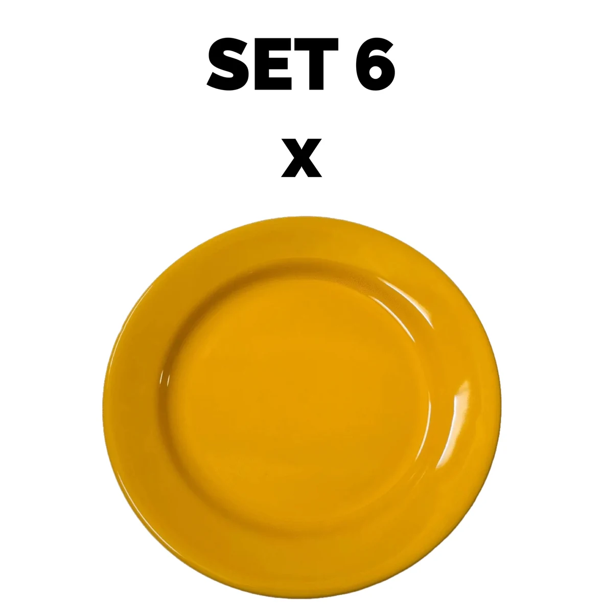 Set 6 piese plate intinsa, 25 cm, yellow