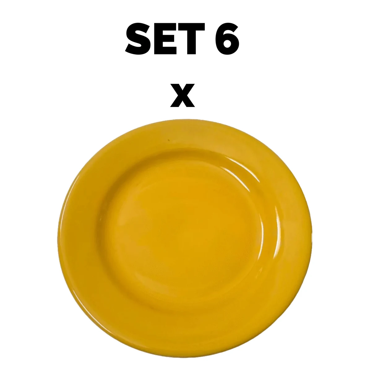 Set 6 piese plate intinsa, 23 cm, yellow