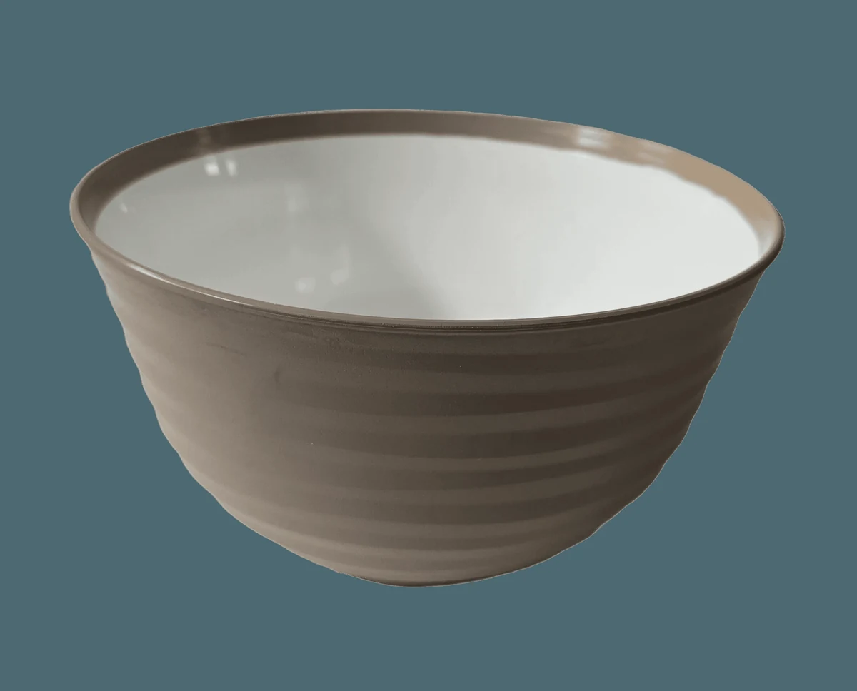 Bol plastic, 25 cm, Alb/Bej