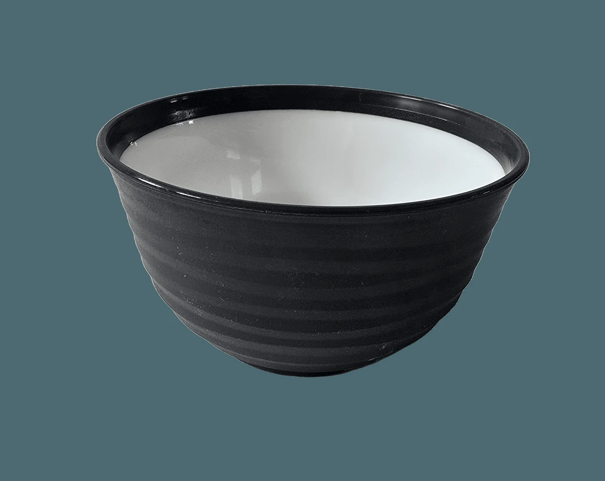 Bol plastic, 12,5 cm, Alb/Gri