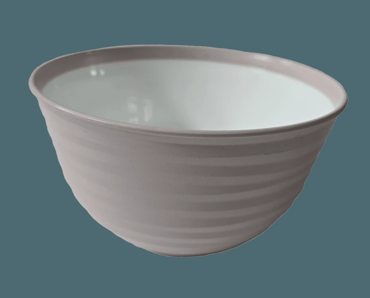 Bol plastic, 12,5 cm, Alb/Roz