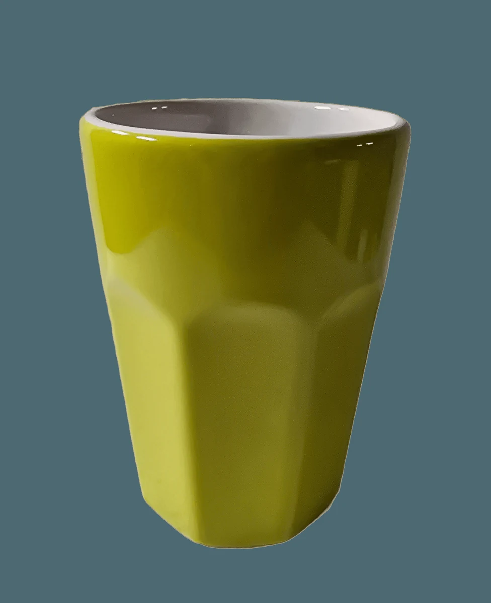 Pahar ceramica, 480 ml, Verde/Alb