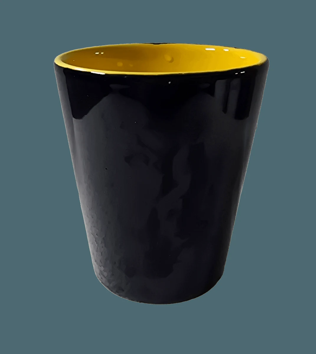 Pahar ceramic, 330 ml, blue indigo/yellow