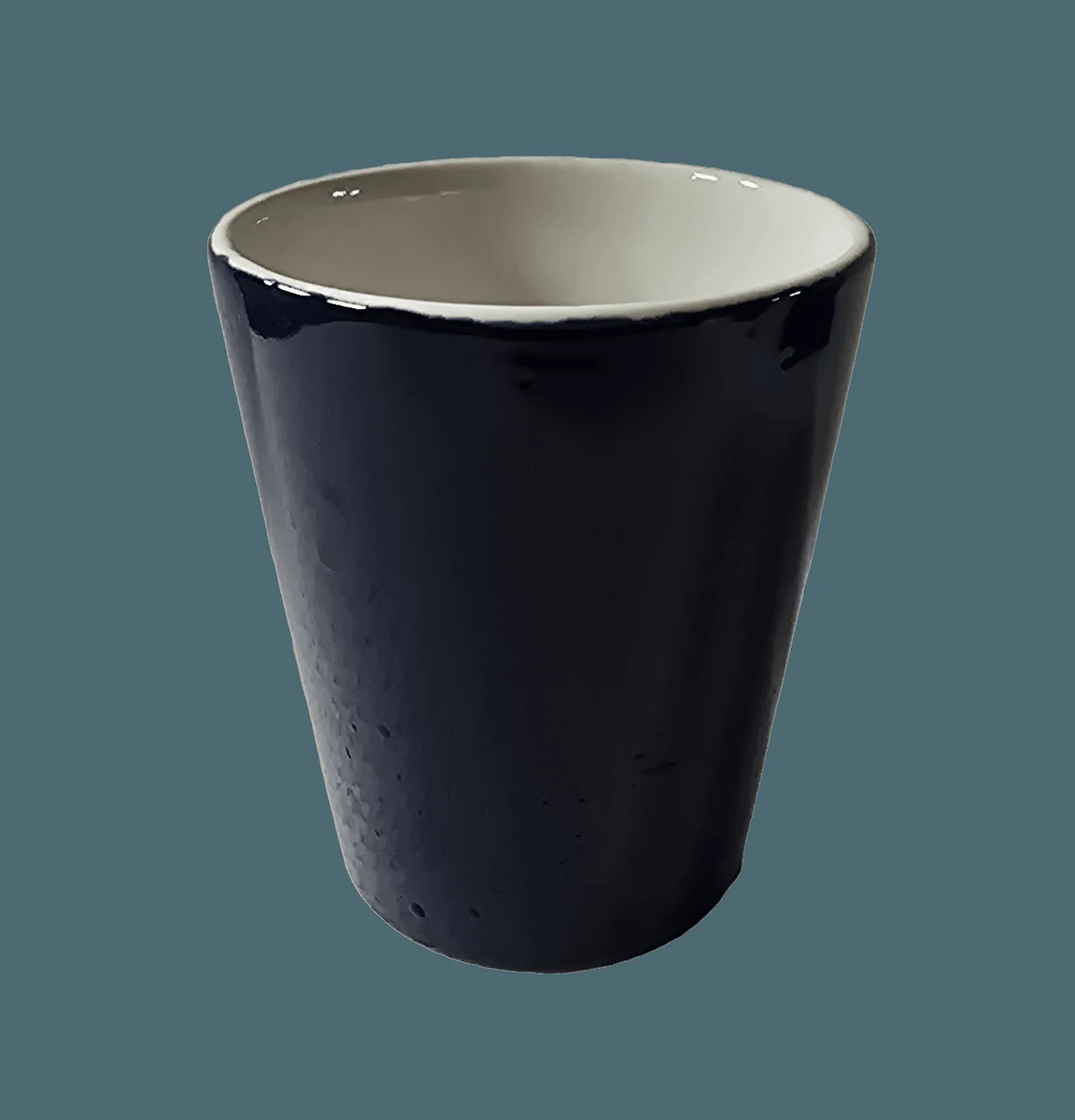Pahar керамика, 330 ml, син indigo/бял